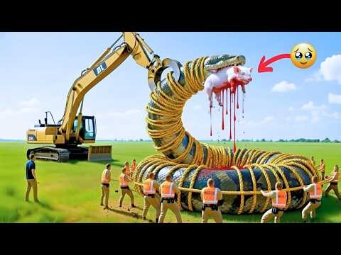 The Tragic Moment When a Giant Python Wrapped a Piglet Family