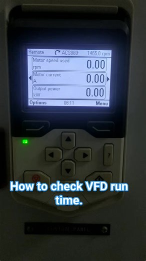 How to check VFD run time?? ABB ACS880 VFD #electrician #VFD #electrical | Electrical Engineering Question & Solution & Learning