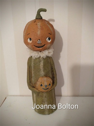 Primitive Halloween Pumpkin - Folk Art- Papier Mache- Handmade Art Doll- OOAK Doll - Etsy