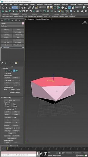 3DS Max Tutorial - How model a diamond 💎 #shorts