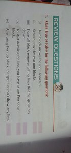 REVIEW QUESTIONS State True or False for the following question... | Filo