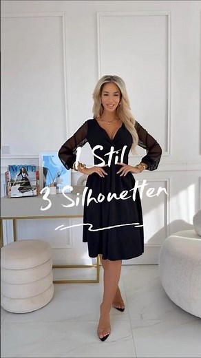 1 Stil – 3 Schwarze Kleider mit Tüllärmeln | Numoco