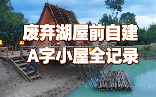 [中配]废弃湖屋前自建A字小屋全记录 - Survival Builder