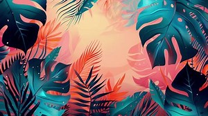 jungle tropical palm trees exotic abstract motion color background loop