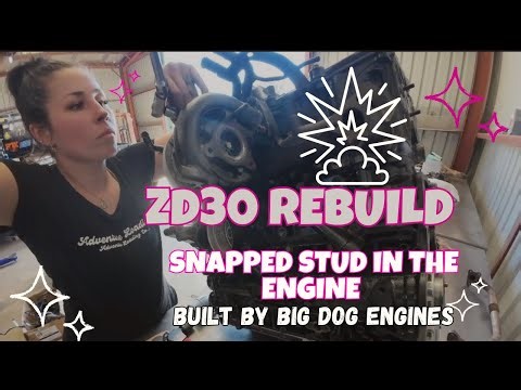 GU BUILD EP3 || ZD30 REBUILD PART 2 || SNAPPED STUD IN THE ENGINE