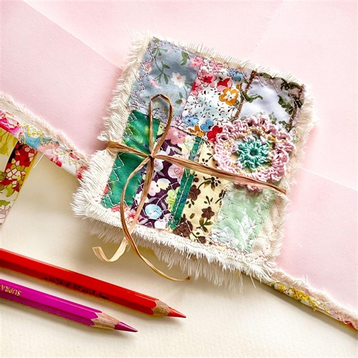 Fabric Art Collage Clusters: Journaling Ephemera Patches, Mixed Media (5 Pieces) Snippet Clusters - Etsy