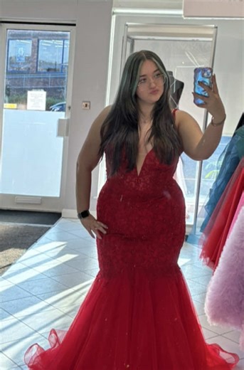 Stunning Red Fishtail Prom Dress