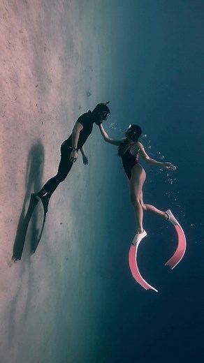 Captivating Moments of Freediving Couple - Underwater Romance Captured