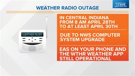 NOAA warns that weather radios will be out in central Indiana this week