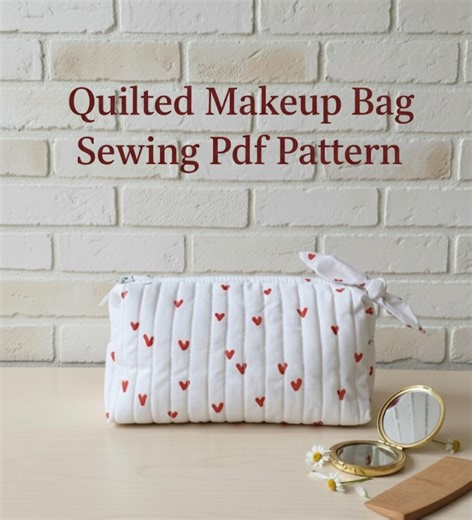 Quilted Makeup Bag Sewing Pattern I Zipper Boxy Pouch Pdf I Beginner Friendly - Etsy Canada