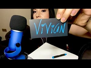 ASMR Gum Chewing & Writing with Crayons | ASMR Masticando Chicle y sus Nombres con Crayones - 2