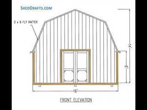 16x24 Gambrel Barn Shed Plans Blueprints
