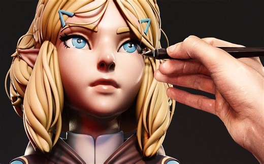 【Blender教程】雕刻一个塞尔达公主