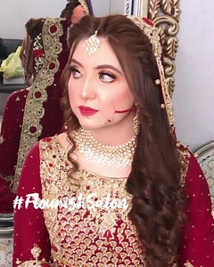 Signature Barat bridal makeup by AqsaDanish at FlourishSalon . A wedding day is a special day for any bride. This is the dream day she has been waiting for and has put her heart and soul in, Flourish Salon knows this very well thats why AQSA DANISH and all Senior makeup artist put all their efforts inorder to make our bride's wedding day as memorable as she wants. Book your big day appointments at FlourishSalon 🍁 Are you coming?🙌 @flourishsalon_aqsadanish Follow👉Instagram: https://www.instagr