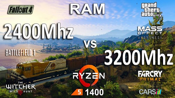 2400MHz vs 3200MHz RAM test in 7 games (Ryzen 1400)