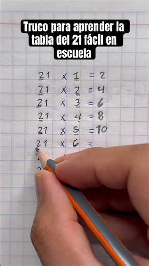 Truco para aprender la tabla del 21 fácil en escuela