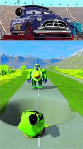 Monster Mcqueen Cars Vs Impossible Deep Pit BeamNG.Drive