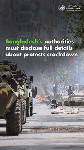 144K views · 10K reactions | #Bangladesh: United Nations Human Rights Chief Volker Türk calls on authorities to urgently disclose information on protests crackdown amid reported cases of horrific violence. Estimates indicate over 170 people killed & thousand injured. Law enforcement operations must abide by international human rights law. | United Nations Human Rights | Facebook