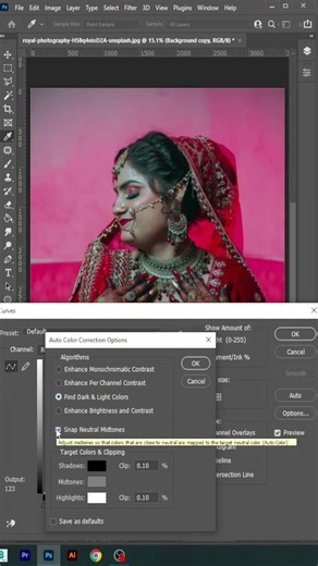 Auto Color Correction In Curves In Photoshop