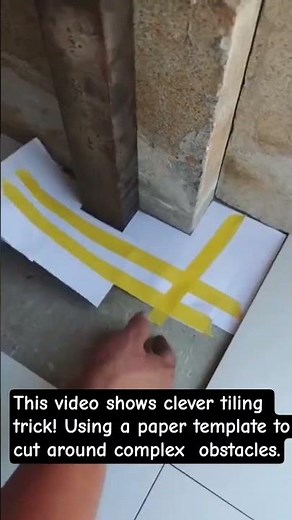 NEVER Measure Again! The Paper Template Tiling Hack for Odd Cuts. for diy and beginner
