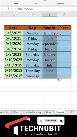 How to Separate Dates in Excel | TEXT Function Tutorial #shortsfeed #howto #exceltips #foryoupage
