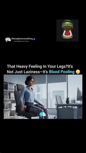 Explore Everything on Instagram: "Ever felt your legs go heavy or numb after sitting for hours? It’s not just tiredness — it’s how your body works. When you sit still for too long, your leg muscles, especially the calves, stop moving, slowing down the “muscle pump” that pushes blood back to your heart. Without movement, blood pools in your lower limbs, making them feel heavy, stiff, or even swollen. Circulation slows down, oxygen supply drops, and waste products like CO₂ start to build up, causi