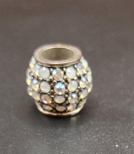 Vintage Brighton Sparkle Bead Charm - Cubic Zirconia & Mother of Pearl - Etsy