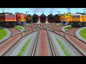 All Realistic Trains Run At Diesel Bumpy Curves Railroad Tracks | diesel engine vs electric engine