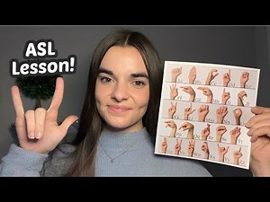 ASMR Learn ASL With Me! | Alphabet, Common Phrases, Foods, Animals