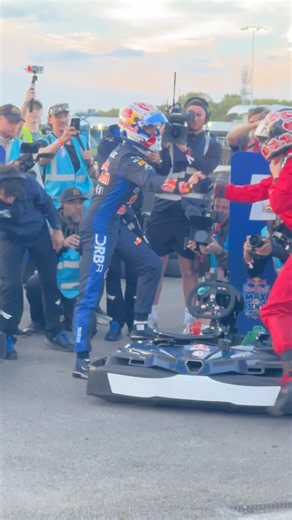 Max Verstappen wins the Max vs 100 karting challenge in Silverstone