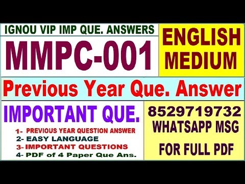 MMPC 001 Previous Year Question Paper in English | mmpc 001 important questions with answer