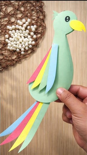 paper bird craft making/ easy paper toy craft #craft #papercraft #bird #kids #toys #shorts #viral