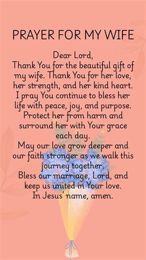 2K views · 63 reactions | #PrayerForMyWife #BlessedMarriage #FaithfulLove #GodCenteredMarriage #ThankYouLord #MarriagePrayer #ChristianCouple #LoveAndFaith #GodsBlessing #ForeverGrateful | Daily Prayer | Facebook