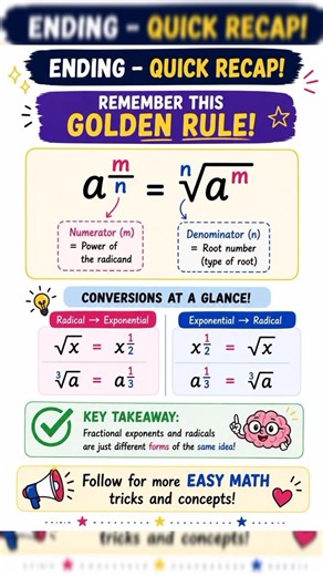 conversion of radical form to exponential form and vice versa #maths #shorts