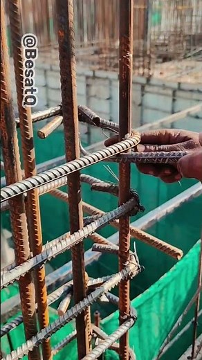 Rebar Tying Process at High-Rise Construction Site