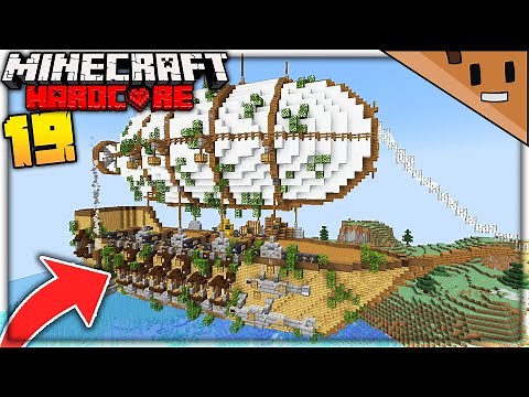 I Built a Giant FLOATING AIRSHIP in Minecraft Hardcore! (#19)