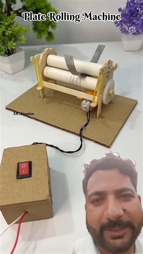 Plate Rolling Machine with Gearmotor #schoolproject #hydraulicproject #workingmodel #dcmotor #shorts