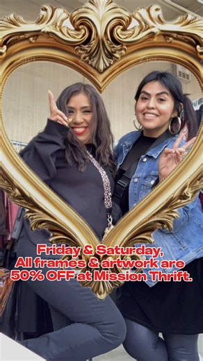 Who’s someone you’d frame on your wall forever? 🥹💕 This Friday & Saturday, all frames & artwork are 50% OFF at Mission Thrift. Find the perfect frame. Add your favorite photo. Create a gift that actually means something. Comment who you’re celebrating this Valentine’s 👇 | Mission Thrift