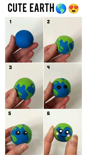 Clay Mini Earth 🌎 | DIY Clay Art #shorts #clayart #diy