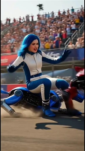 Red vs Blue Girls Riding Robot Dogs | Futuristic Racing Battle #RobotDog#FuturisticRace#RedVsBlue
