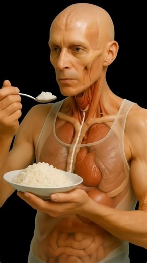 How Boiled Rice Turns Into Poop | Inside Human Digestion (3D Medical Animation) | #Shorts #animation