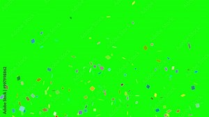 4K Colorful Confetti Blast on Green Screen