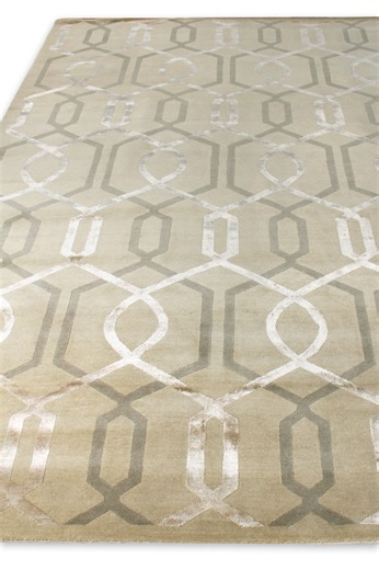 EXQUISITE RUGS Milano Velvet hand-knotted Wool/Viscose Ivory Area Rug | Perigold