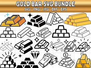 Gold Bar Clipart Vector: Wealth Icon, Treasure Illustration (digital Download) - Etsy