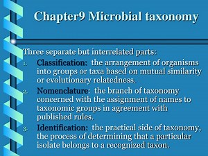 Chapter9 Microbial taxonomy - SlideServe