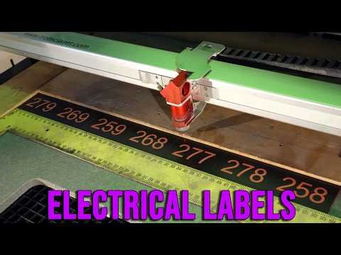 Electrical & Equipment Labels: Black on Red Lamacoid Engraving