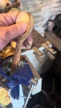 Carving the bowl on a wooden scoop #youtubehighfive ‪@youtubecreators‬