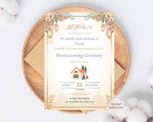 Muslim Housewarming Invitation: Boho Islamic Card (digital) - Etsy