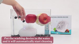 Fruit and Vegetable Washing Machine, Ultrasonic Fruit Veg Cleaner Device with OH-ion Tech, Produce Vegetable Cleaner and Fruit Washer, Plug-In Automatic Veggie Washer for Fruits, Rice