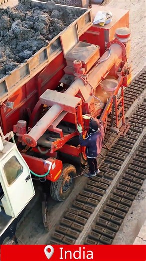 You Won’t Believe This Machine’s Speed ⚙️🧱 | Real Brick Power 🇮🇳 | #brickmakingmachine